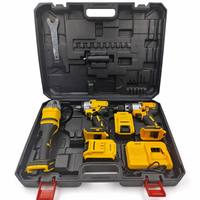 Ensemble d'outils électriques professionnels 3 en 1 sans fil, série jaune, perceuse, meuleuse et clé à chocs, prix de gros direct usine