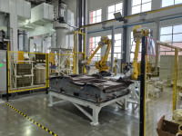 Banc de travail fixe à double station BBET, structure ouverte verticale, robuste, pour assemblage industriel, pompe hydraulique automatique à 6 axes