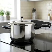 Casserole à pression en acier inoxydable épaissie, anti-explosion, pour usage domestique et commercial, compatible avec les cuisinières à gaz
