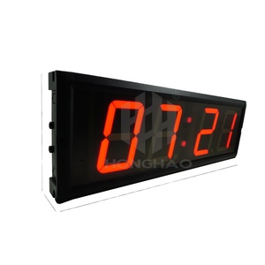 Jam dinding <span class=keywords><strong>Digital</strong></span> besar 4 inci, <span class=keywords><strong>Timer</strong></span> <span class=keywords><strong>LED</strong></span> Remote Pelatihan Crossfit merah untuk 4 - Product Image 1