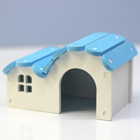 Regenbogen Farbe Haus Hamster Spielzeug Holz Hamster Haus Schlaf nest Hamster Zubehör