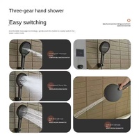Nouveau design 2025 – Panneau de douche mural intelligent en laiton noir avec affichage numérique, fonction pluie et massage aquatique LED pour salle de bain (TikTok)