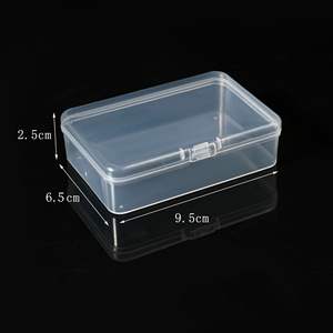 Boîte de rangement en plastique transparent Guka 9x6x1,8 cm, boîte à bijoux rectangulaire en PP avec couvercle à rabat, petit bac de rangement - Product Image 4