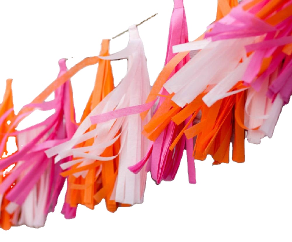 Фабрика по выпуску разноцветной санитарно-бумага с витым орнаментом из венков для вечеринки/события украшения