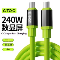 Kabel Data pengisian daya cepat iPhone 240 Pro Max, kabel Data pengisian daya Cepat tipe C, tampilan Digital cerdas Premium 16/15 W untuk Samsung