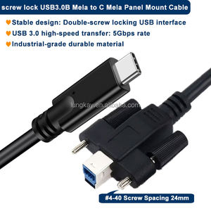 Cable USB 3.0 B Mela a Tipo-C de 1m/2m/3m con Bloqueo UNG KAY, Transferencia de Datos de 5Gbps, Conexión Segura con Tornillo para Cámara/Dispositivo Industrial - Product Image 2