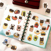 À la mode chat noir découpé autocollants étanche vinyle décalcomanies pour bricolage Journal étui pour écouteurs ordinateur portable créatif décoration autocollants