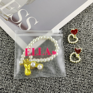 Sacs d'emballage pour bijoux en PVC transparent réutilisables avec fermeture éclair, personnalisables avec un logo - Product Image 5