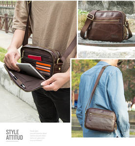 Мужская винтажная сумка-мессенджер из натуральной воловьей кожи, сумка через плечо для 7,9 - Product Image 6