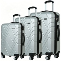 Valise légère en ABS, lot de 3, coque rigide, silencieuse, 4 roues, serrure de sécurité, grande capacité, chariot de voyage à roulettes, personnalisable