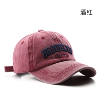 Gorra de béisbol de 6 paneles lavada vintage personalizada con logotipo bordado, sombrilla de viaje ajustada al aire libre, patrón tipo letra