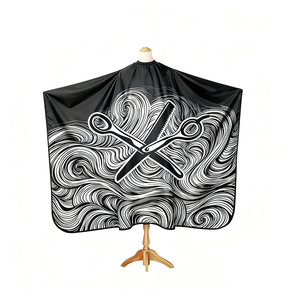 ผ้าคลุมตัดผม Wanmei Custom Stylist สำหรับร้านทำผม ผ้าคลุมตัดผมบาร์เบอร์ ผ้าโพลีเอสเตอร์เนื้อนุ่ม พิมพ์ลายโลโก้ตามสั่ง สำหรับตัดผมผู้ชาย ทำผม - Product Image 4