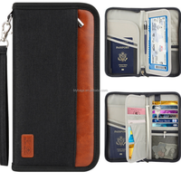 Dompet Pria Kapasitas Besar Bahan Nylon Tahan Lama Anti Maling dengan Ritsleting, Tas Kamera Digital Multifungsi untuk Perjalanan Panjang