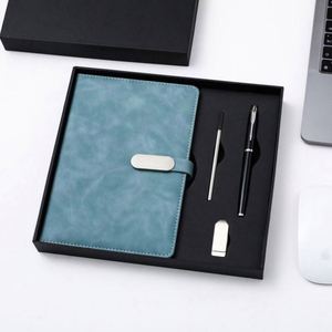 Juego de Regalo de Cuaderno A5 de Lujo, Agenda Personalizada de Cuero PU, Incluye Bolígrafo Metálico y Caja USB para Organización - Product Image 5