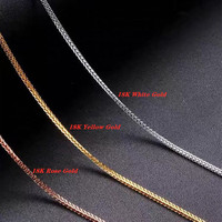 Collar de Cadena Chopin para Clavícula de Oro Macizo de 18K Blanco / Rosa / Amarillo Au750 Collar de Oro Auténtico