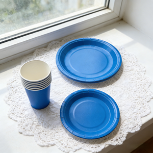 DAMAI Fournitures de fête de couleur unie, vaisselle en papier de couleur unie, ensemble de vaisselle jetable, assiettes de 7 pouces et 9 pouces, gobelets en papier, serviettes - Product Image 6