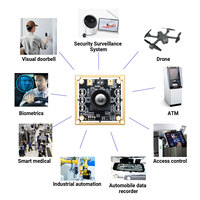 Module de caméra à capteur 1/4 " Hampo 003-0766 120fps OV9281 720P HD USB 2.0 pour capture de mouvement haute vitesse avec obturateur global et fonction Plug & Play