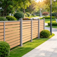 Clôture de jardin en composite bois-plastique (WPC) avec poteaux en aluminium, fabriquée en Chine