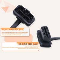 Cable de extensión OBDII de ángulo recto macho a hembra Cable de extensión de cinta plana OBDII de 16 pines Conector adaptador OBD2 Cable de diagnóstico