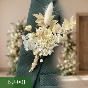 Mini Boutonniere de Flores Preservadas, Delicado Pin Floral para Solapa, Hecho a Mano, Decoración para Bodas, Padrinos de Boda y Damas de Honor - Product Image 2