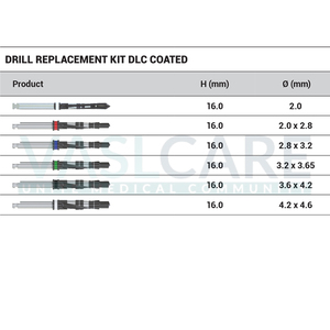 Kit de Recarga de Brocas Escalonadas para Implantes Dentales, Llave Dinamométrica, Destornilladores de Trinquete, Kit de Destornilladores Protésicos, Certificado CE, Alta Calidad - Product Image 2