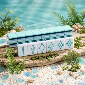 Le jeu de Mahjong américain ultime, silencieux, bleu océan, pour le camping et les loisirs à la maison - Product Image 1