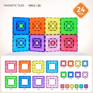 Magplayer Portal Pack : Tuiles Magnétiques Empilables pour Enfants, Jouets de Construction Colorés, Blocs Magnétiques Portables, Grandes Tuiles, Cadeau - Product Image 3