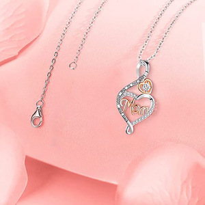 Collar con doble corazón para mujer, colgante de amor, regalo de joyería - Product Image 4