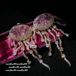 ต่างหูห้อยไพลินรอยัลวินเทจหรูหราแบบอิตาลีต่างหูรูปต้นโพคาฮอนทัสแมงกะพรุนเพทายดีไซน์แฟชั่นย้อนยุค - Product Image 2