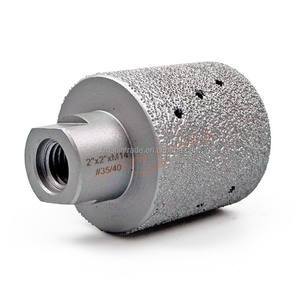 Vente en gros 2 "pouces 50mm M14 5/8 Roue de tambour de polissage diamantée brasée sous vide <span class=keywords><strong>pour</strong></span> meulage de trous de comptoir en <span class=keywords><strong>pierre</strong></span> de <span class=keywords><strong>marbre</strong></span> de granit - Product Image 1