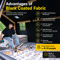 Tente de camping gonflable OEM avec tissu enduit noir, tente pneumatique imperméable pour 6 à 8 personnes, pour le glamping en plein air, avec une conception à deux pièces