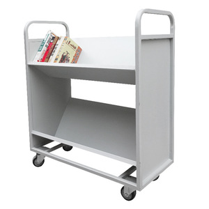 รถเข็นหนังสือแบบมีล้อ รุ่น Three Arrows Metal Book Ladder Cart SC-001 ทนทาน แบ่งช่องเก็บของได้ ความหนา 0.7 มม. เฟอร์นิเจอร์ห้องสมุด - Product Image 5