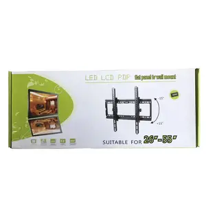 C45 VESA gerak penuh braket TV 400*400 dudukan dinding miring ramping untuk TV LED LCD 26 "-55" bahan baja pemasangan mudah