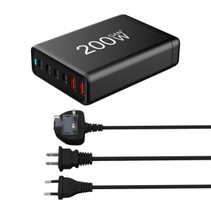200W Desktop Charger 3A3C Multi Port PD Fast Charging <b>Adapter</b> For Multiple Countries Black - Product Image 3