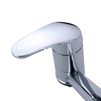 Robinet de cuisine monocommande à long bec en zinc, eau chaude et froide, avec cartouche céramique, vente en gros usine pour la maison