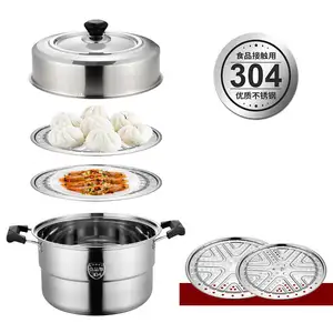 DIA 28CM Factory Direct High Quality 304 Stainless Steel Steamer Pot Durable Metal Cookware Food Preparation Dumpling Steamer