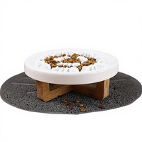 Gamelle surélevée ronde à alimentation lente pour chats et chiens, protection du cou, antidérapante, anti-renversement, pour petits chiens