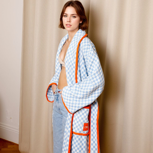 Accappatoio da <span class=keywords><strong>donna</strong></span> in <span class=keywords><strong>cotone</strong></span> 100% lungo con collo a scialle in spugna accappatoio - Product Image 3