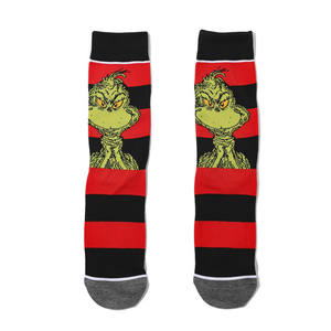 Chaussettes pour hommes en coton décontractées de printemps, motif dessin animé anime, anti-frottement, ODM, vert monstre de Noël, créatives, tendance Instagram, transfrontalières - Product Image 4
