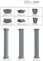 Composants muraux extérieurs en mousse écologiques et durables modernes, colonnes de moulage de pilier romain en EPS pour villa et hôtel, longueur de 2 m