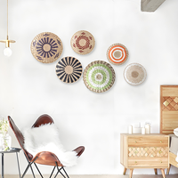 Artisanat en bambou tissé à la main, articles décoratifs pour la maison, décoration murale bohème en rotin, macramé mural