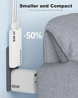Chargeur mural USB pliable 30W PD 3.0 Type-C ignifuge avec 2 ports Type-C pour téléphones portables, tablettes et montres connectées