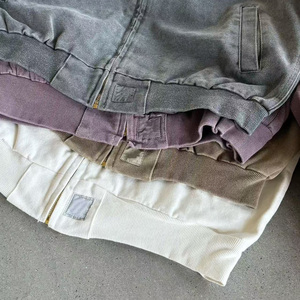 Ouna 100% cotton rửa cổ điển vịt vải áo khoác hot bán thêu softshell thời trang dạo phố Zip-up Tính năng máy bay ném bom phong cách làm việc - Product Image 4