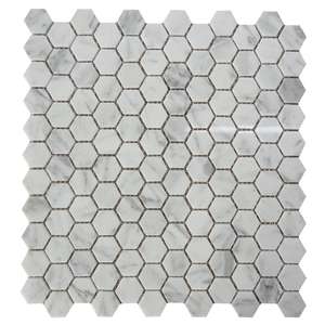 Tuile de mosaïque <span class=keywords><strong>en</strong></span> marbre blanc et gris Hexagone de mosaïque du siècle pour Villa Appartement Hôtel-<span class=keywords><strong>Dalle</strong></span> de Calcite - Product Image 2
