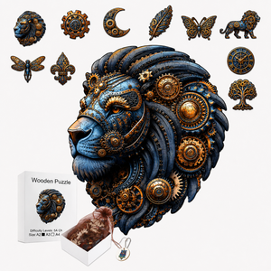 <span class=keywords><strong>Puzzle</strong></span> en bois découpé au laser motif Roi Lion mécanique, découpe irrégulière, kit d'artisanat animalier <span class=keywords><strong>3D</strong></span> pour adultes, cadeau DIY, vente en gros - Product Image 1