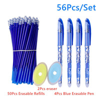 Stylos gel effaçables en plastique avec recharges et gommes, pointe fine, effaçables facilement, pour l'école et le bureau
