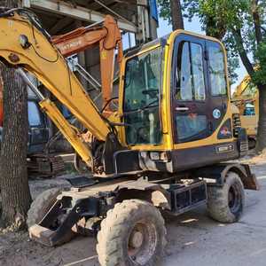 Mini excavadora usada de alta calidad HYUNDAI60W Origen de Corea Precio barato 6ton Excavadora de ruedas hidráulica Motor Yanmar Yuken Hidráulico - Product Image 3