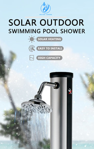 <span class=keywords><strong>Douche</strong></span> <span class=keywords><strong>solaire</strong></span> colonne intégrée autoportante en <span class=keywords><strong>aluminium</strong></span> noir Water Crown SGW 40L pour piscine extérieure - Product Image 2