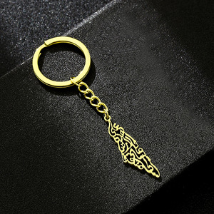 Llavero de mapa de Israel, llavero de Color acero, accesorios para llaves de judaísmo, cadena de eslabones, regalo de Navidad judío, noticias al por mayor - Product Image 3