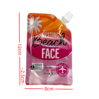 Pochette d'emballage plastique personnalisée, petite taille, réutilisable, recyclable, autoportante, pour liquides cosmétiques (lotion, masque facial, blush)